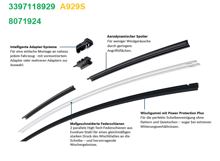 Bosch Aerotwin 3397118929 Original Equipment Replacement Wiper Blade